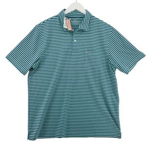 Vineyard Vines NWT Performance Polo Feeder Stripe in Marina Size Large